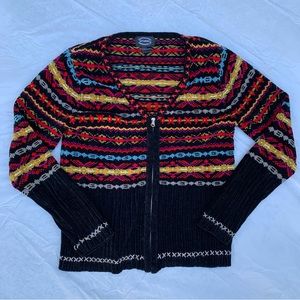 90’s Y2K Design Studio Originals Studio Fair Isle Zip Sweater